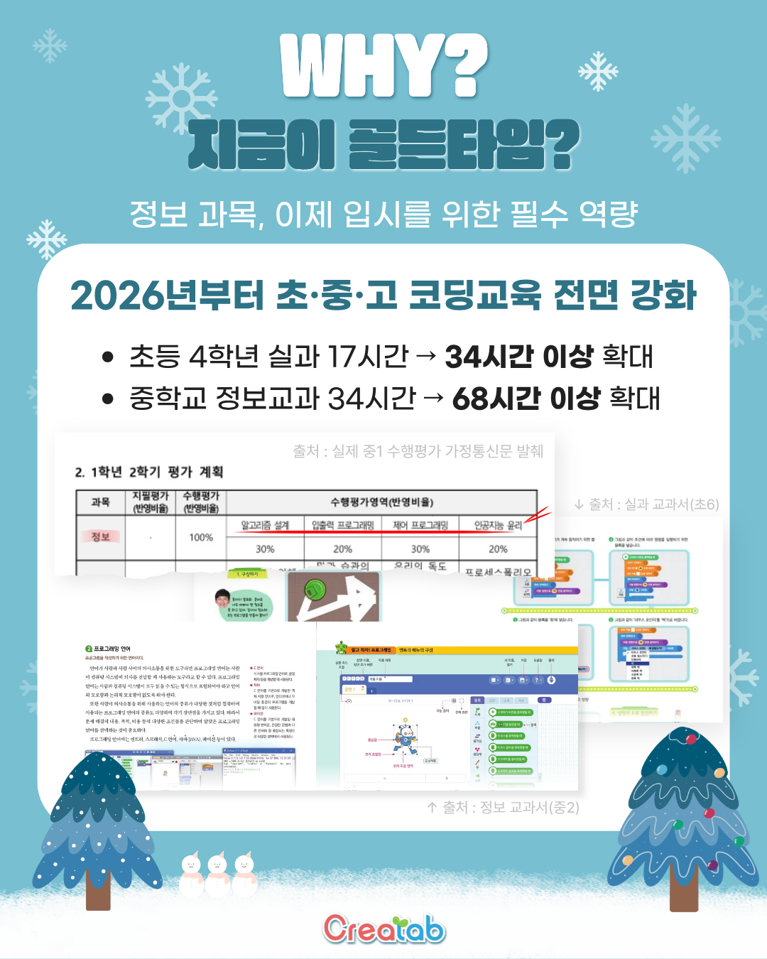 2022개정교과 수행평가 대비 코딩교육 강화